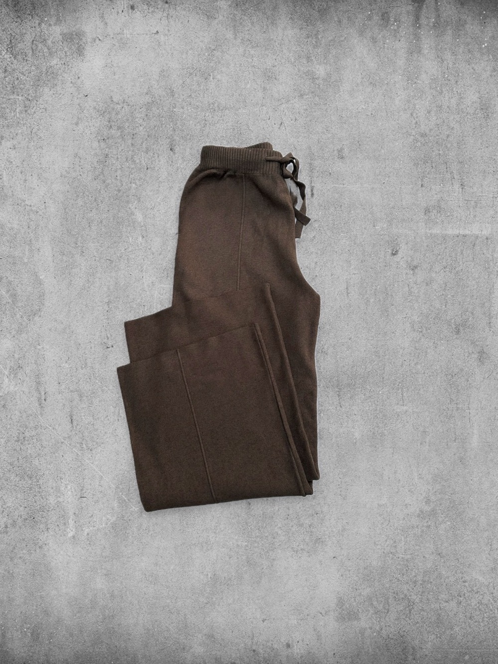 Loro Piana Brown Cashmere Wool Knit Drawstring Pants